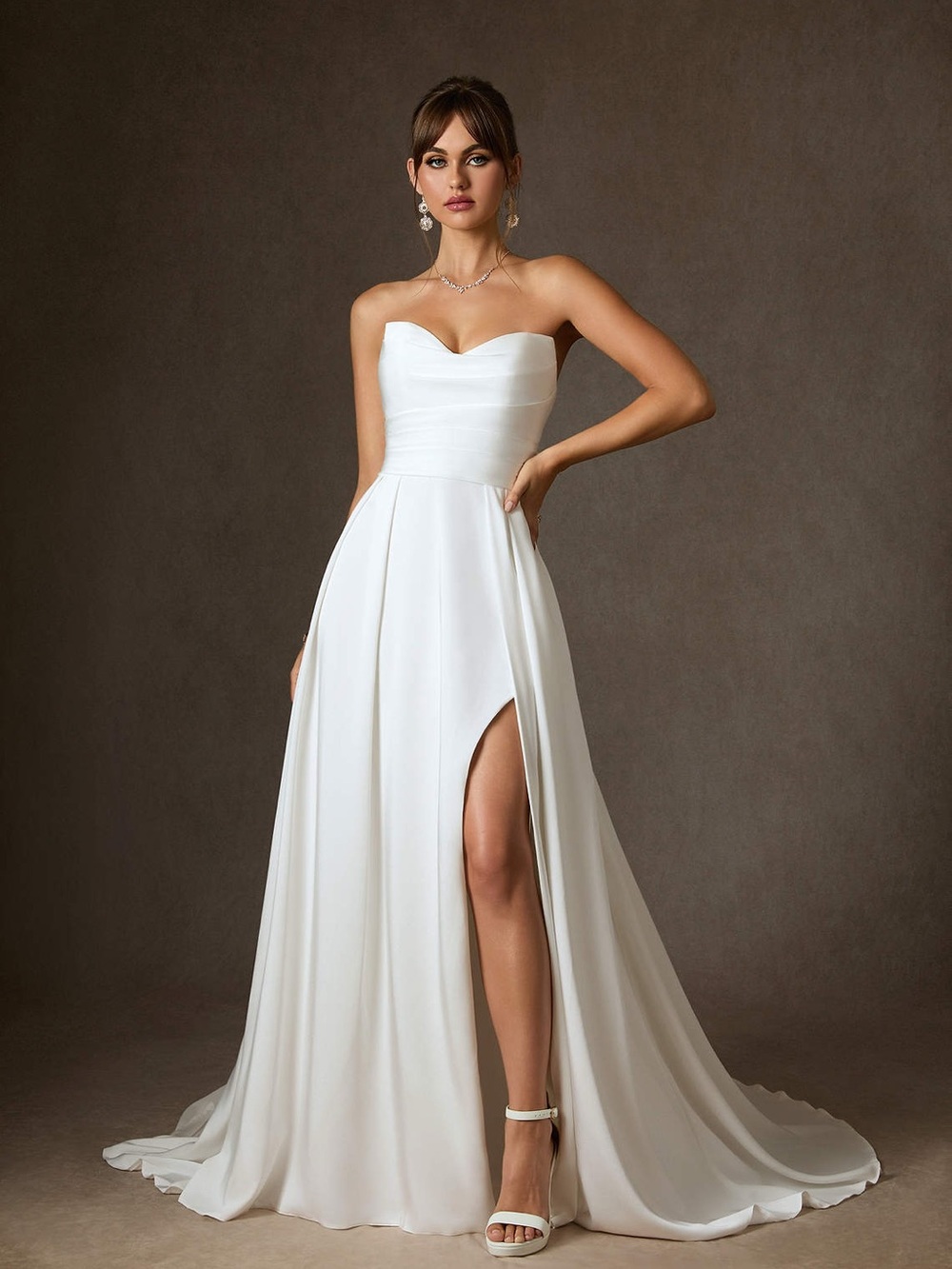AZAZIE Marisela Diamond A-Line Sequins Crepe Back Satin Dress Size 10